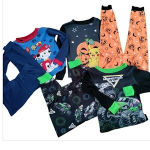 Boys' Pajama Set Bundle Of 3 Monster Jam Paw Patrol Pikachu